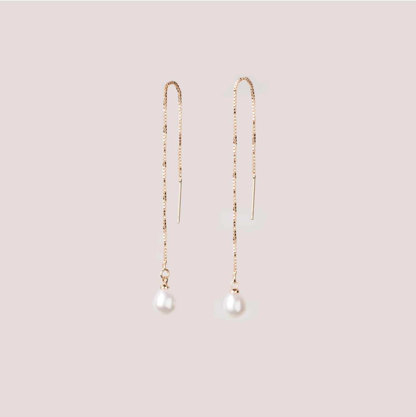 Pearl Thread-Hanging Earrings