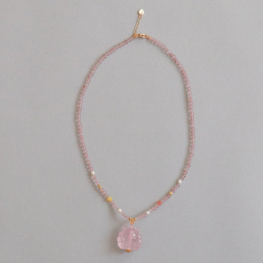 Strawberry Quartz & Rose Quartz Nine-Tails Necklace