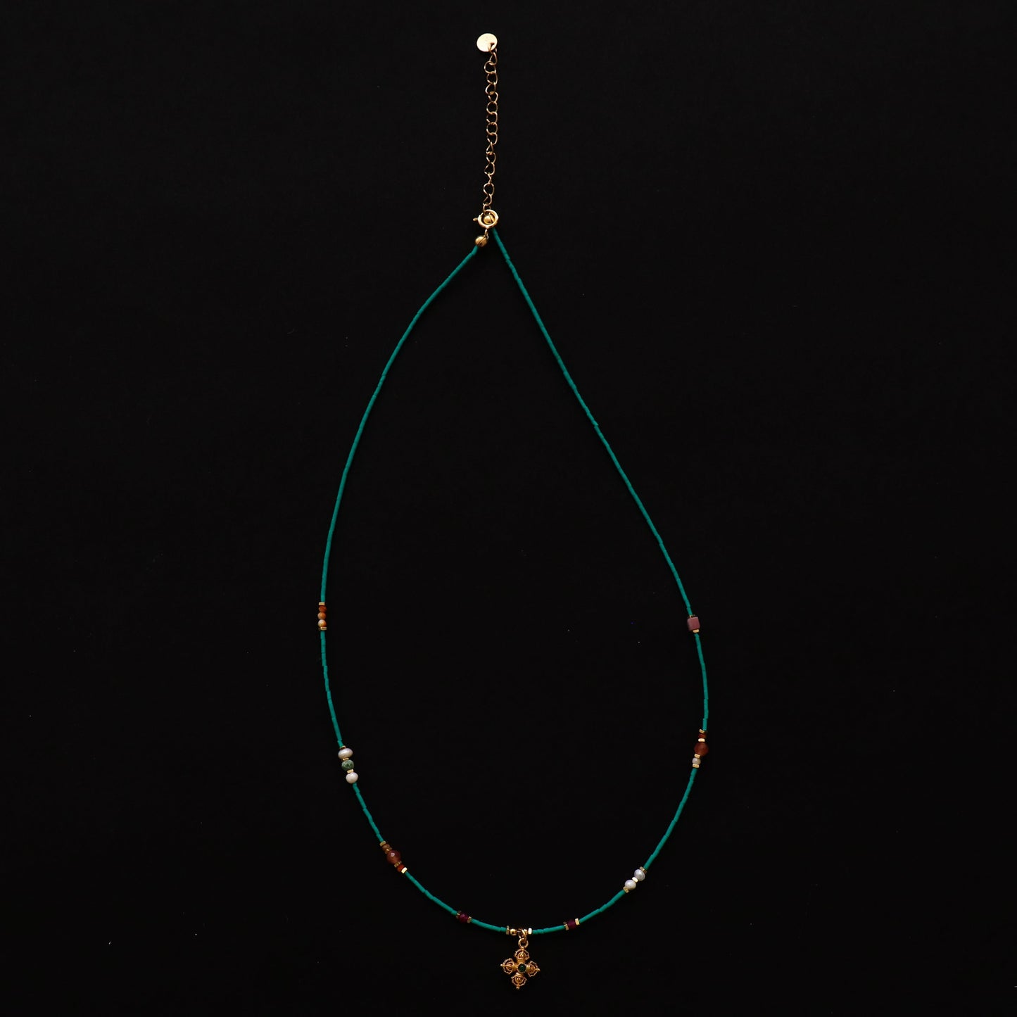 Turquoise & Silver Clover Necklace
