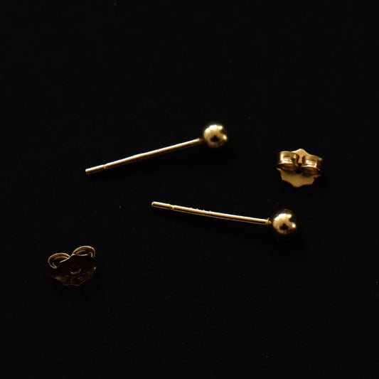 Fine Silver Ear Studs in Gold