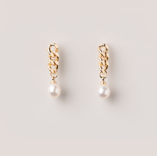 Twisted Rope Pearl Earring Studs