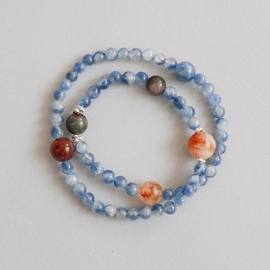 Kyanite & Mixed Crystal Wrap Bracelet