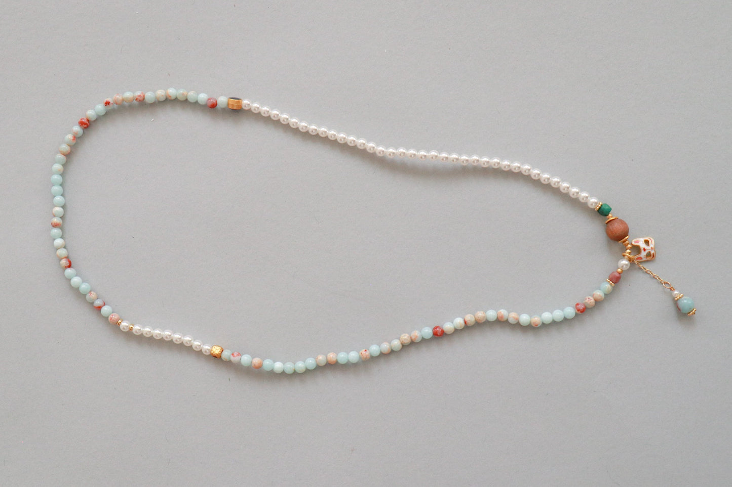 Shoushan Stone & Pearl Wrap Bracelet